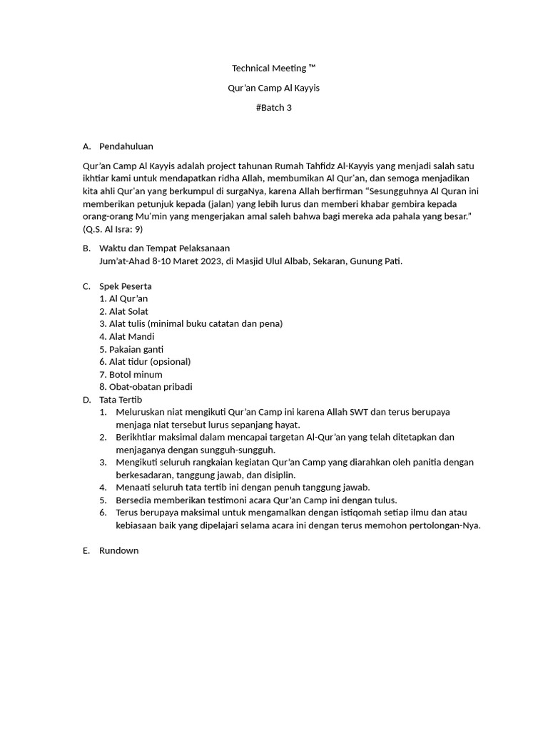 Technical Meeting | PDF