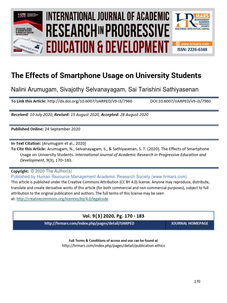 The Effects of Smartphone Usage On Unive | PDF | Sleep Deprivation | Sleep