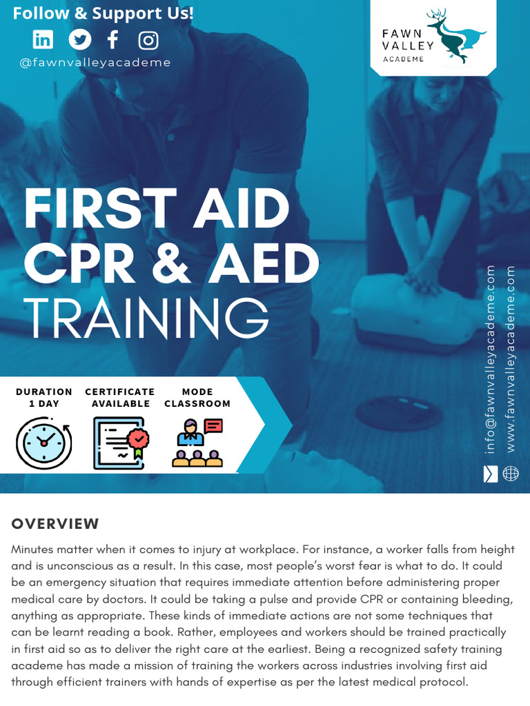 FIRST Aid CPR AED Training Course Contents (Fawn Valley Academe) | PDF ...
