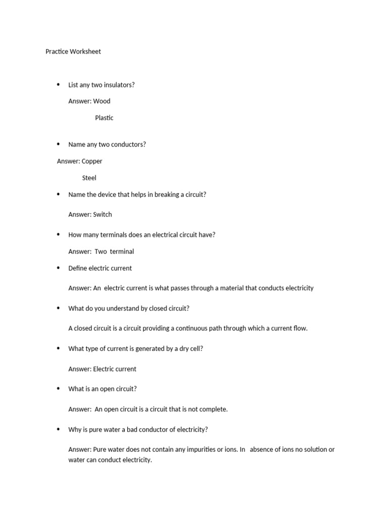 Practice Worksheet | PDF