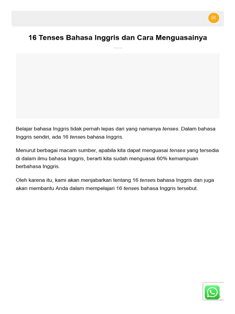 16 Tenses Bahasa Inggris Dan Cara Menguasainya - Eng Breaking | PDF