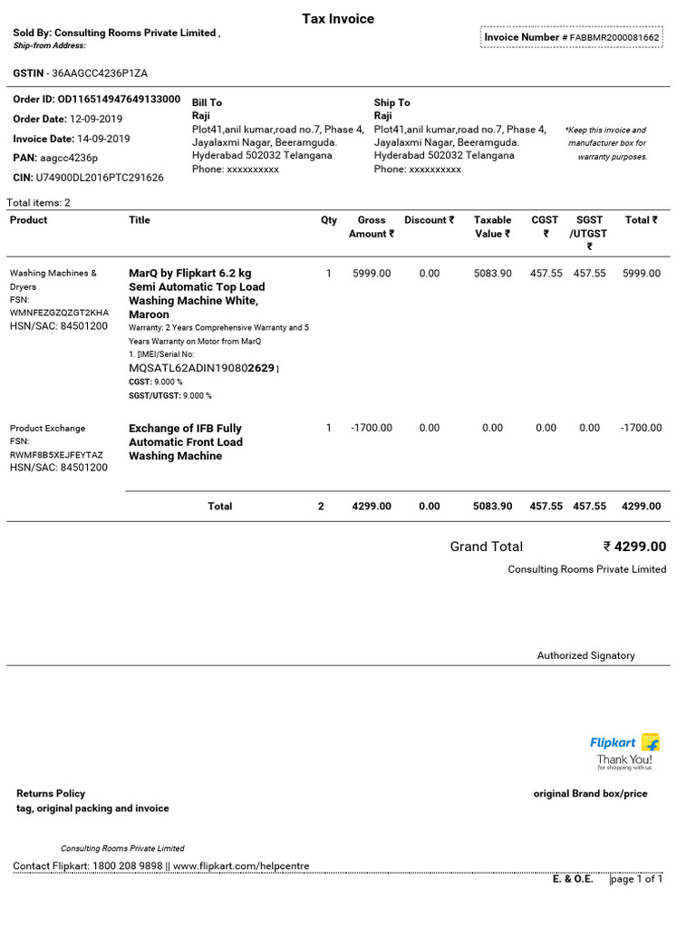 Invoice OD116514947649133000 | PDF | Payments | Government Finances