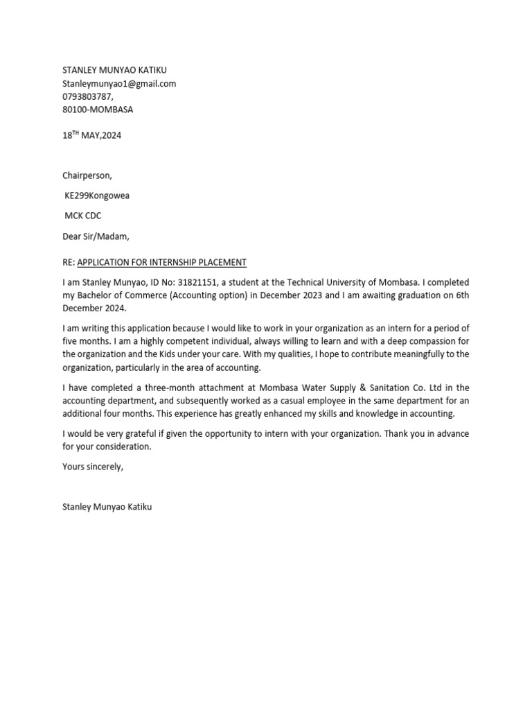 Application Letter | PDF | Career & Growth