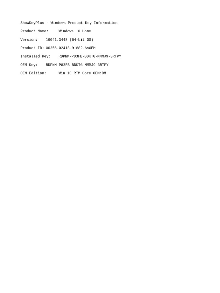 windows 10 home edition key