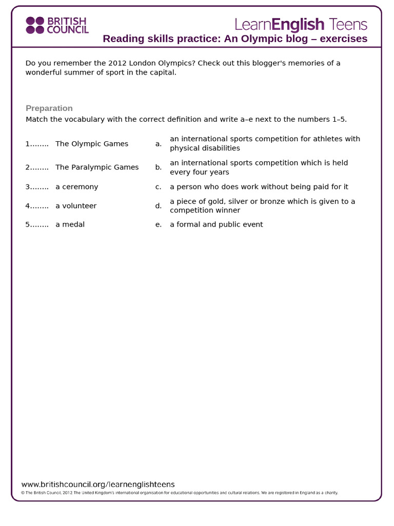 An Olympic Blog - Exercises 0 | PDF