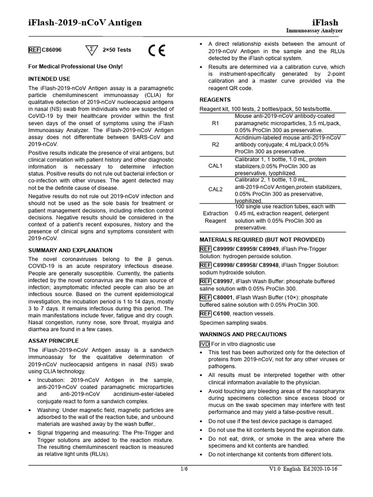 Iflash 2019 nCoV Antigen | PDF