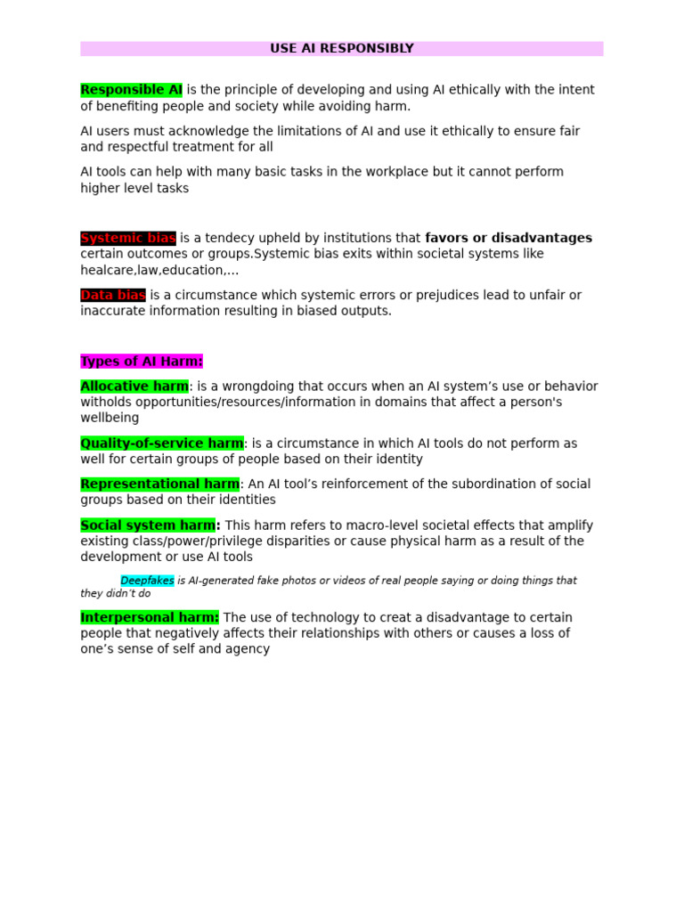 Use Ai Responsibly Pdf