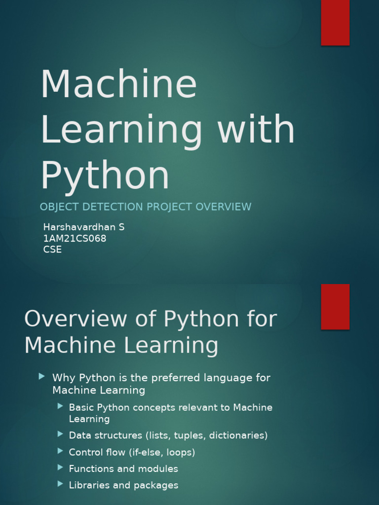 Machine Learning With Python Presentation | PDF