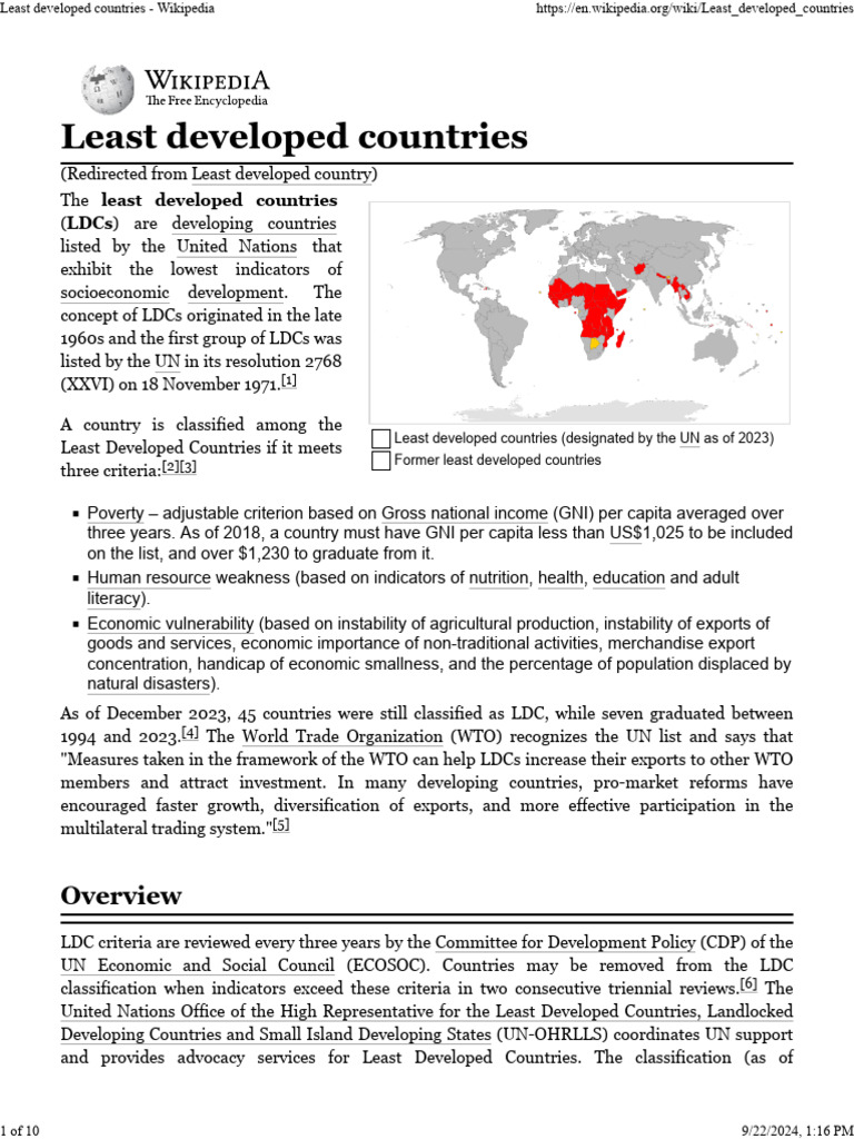 Least Developed Countries | PDF