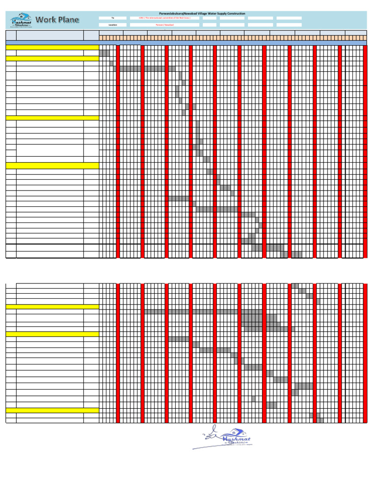 2 - Hashmat Ibrahimi Company (Work Plan) | PDF | Concrete | Tap (Valve)