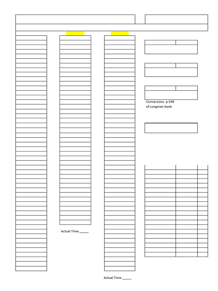 Practice Test Answer Sheet | PDF