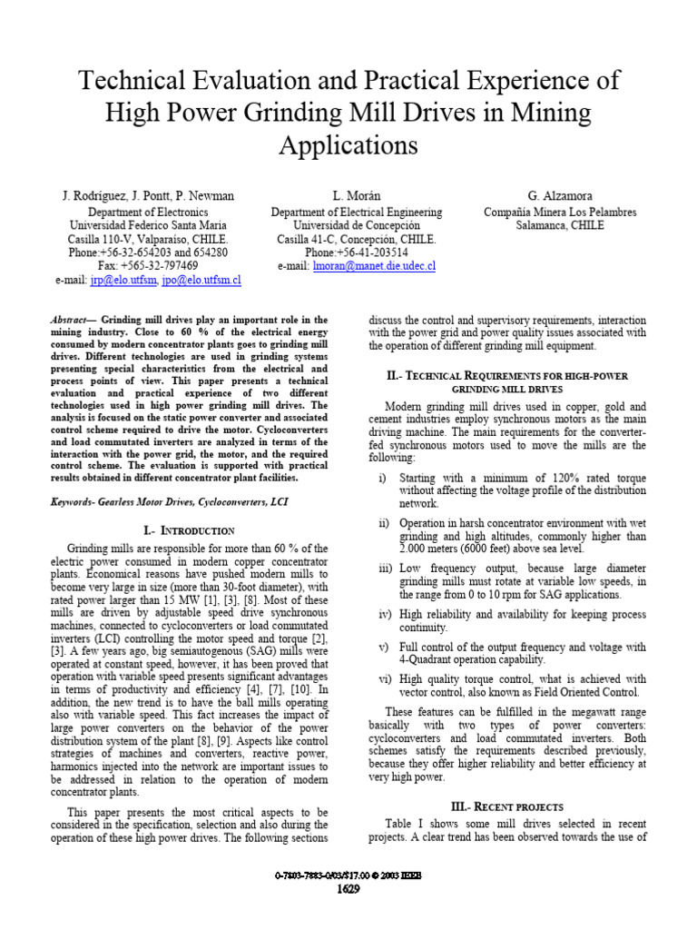 High Power Grinding Mill Drive Evaluation | PDF | Power Inverter ...