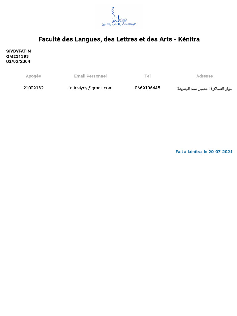 Flla - Uit.ac - Ma Flla Suivi Print - PHP | PDF