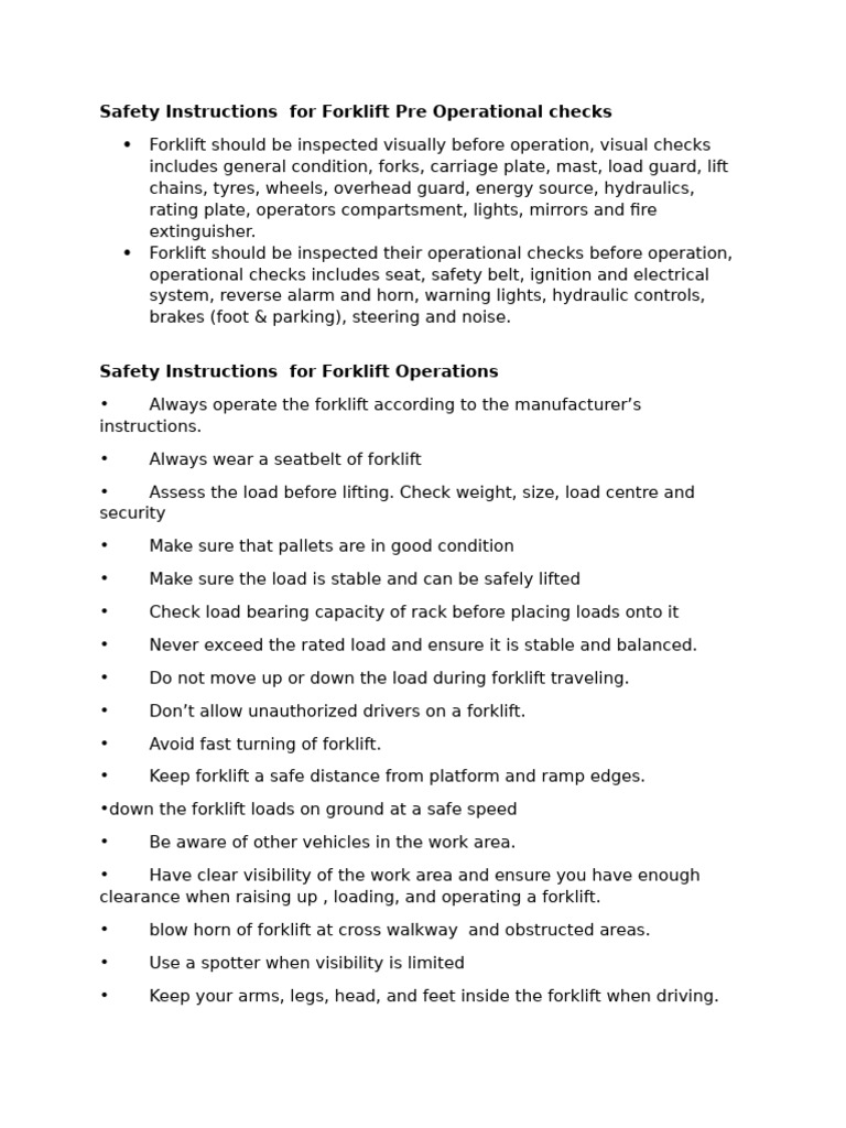 Forklift Safety Pdf