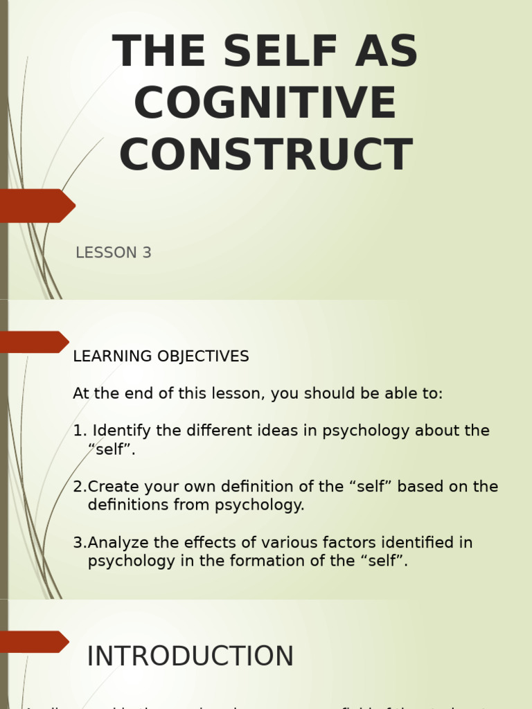 The Self As Cognitive Construct | PDF