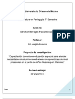 Capacitación Docente en Educación Especial para Atender Necesidades de Alumnos Con Barreras de Aprendizaje de Nivel Preescolar en El Jardín de Niños Guadalupe I