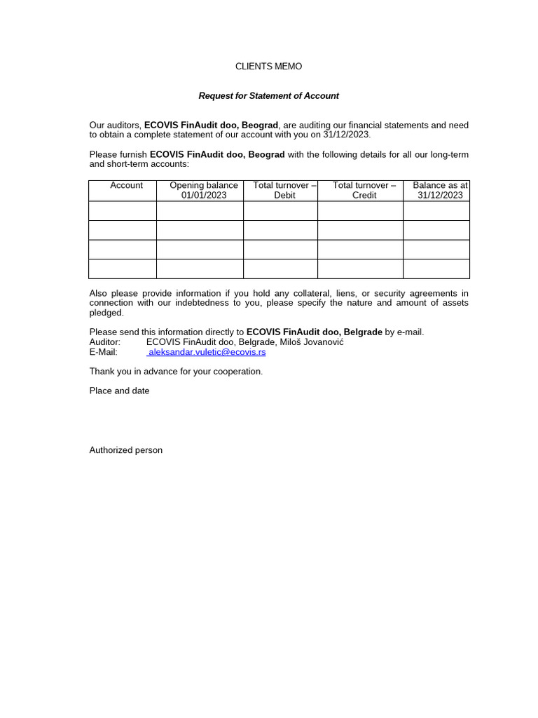 Request for statement of account 2023 pdf