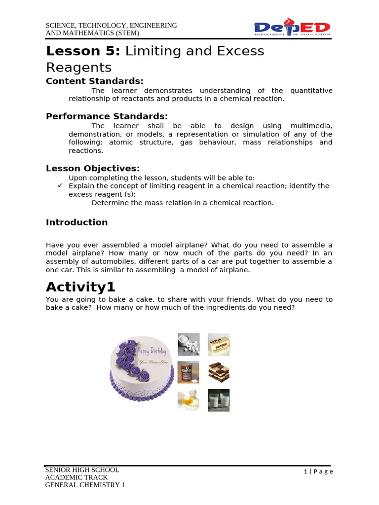 Week 5 Activity Sheet GEN CHEM 1 | PDF