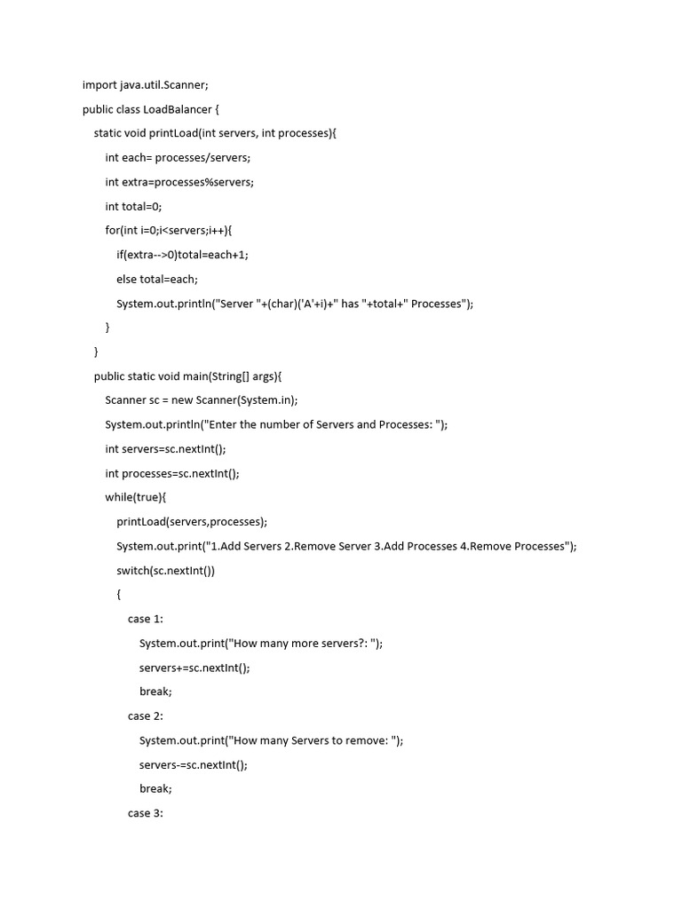 Java Load Balancer Program Guide | PDF