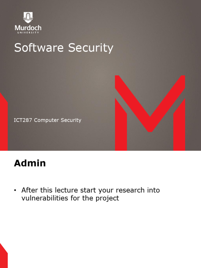 ICT287 Software Security | PDF