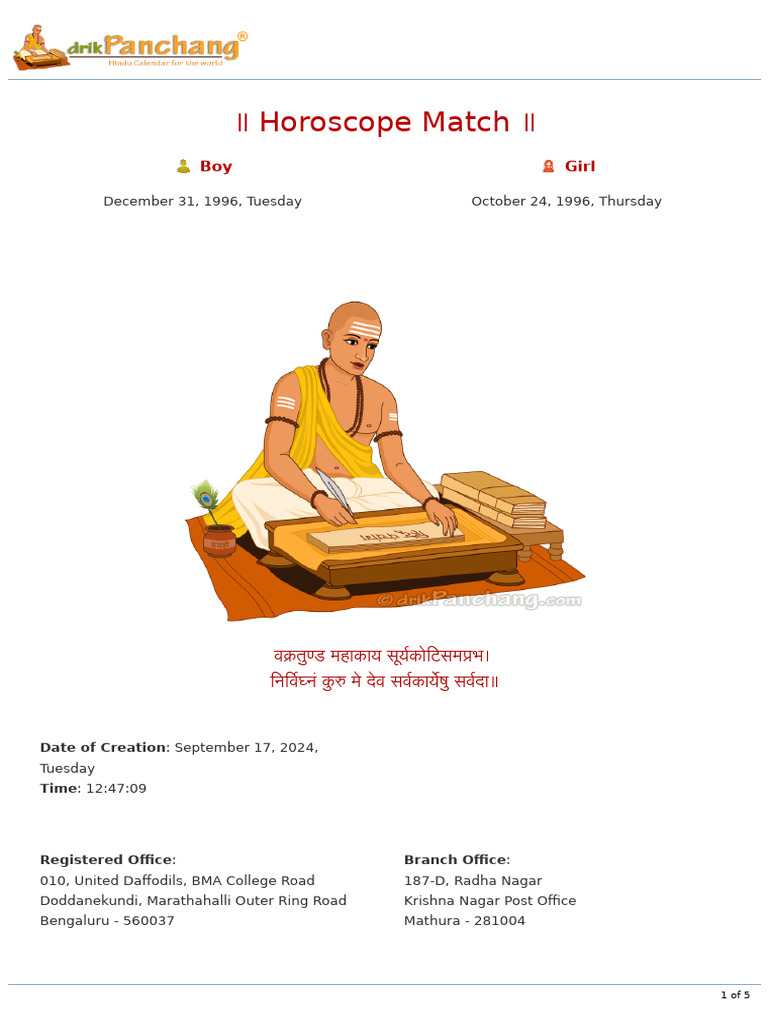 BoyGirlKundaliMatchByDrikPanchang PDF