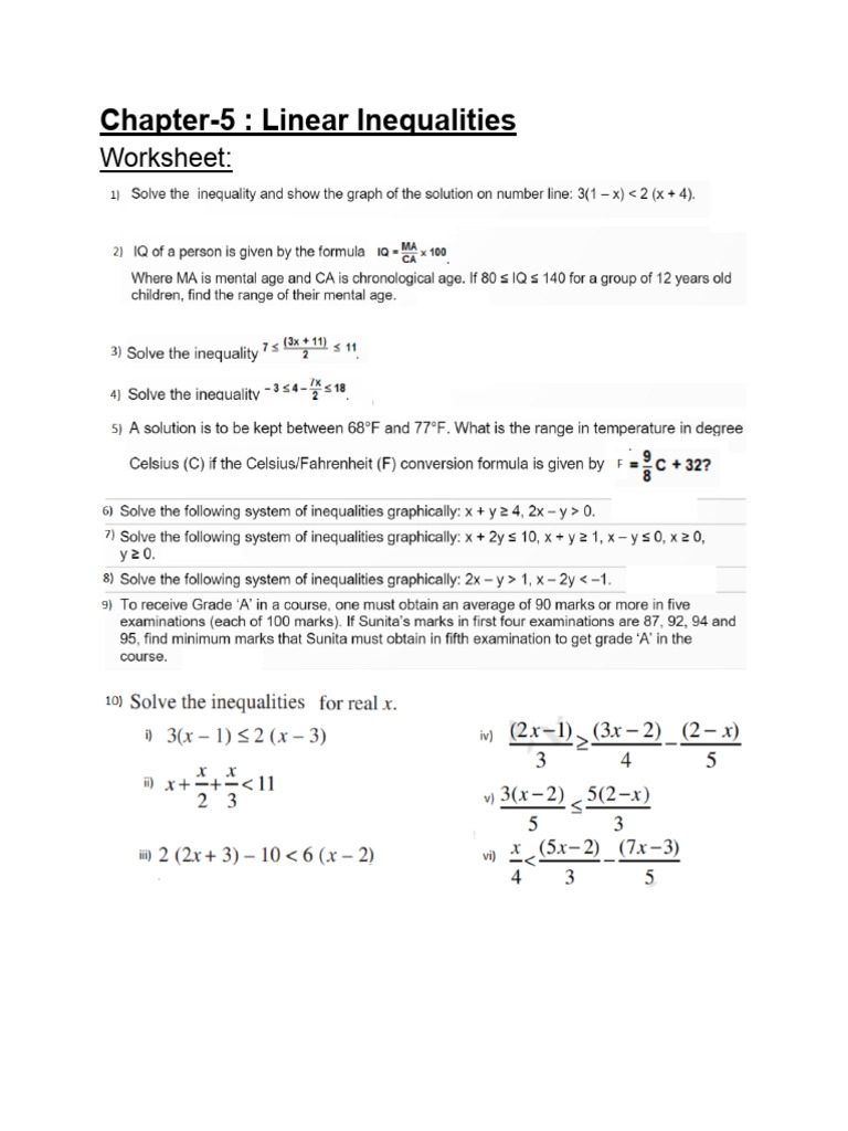 Linear Inequalities | PDF