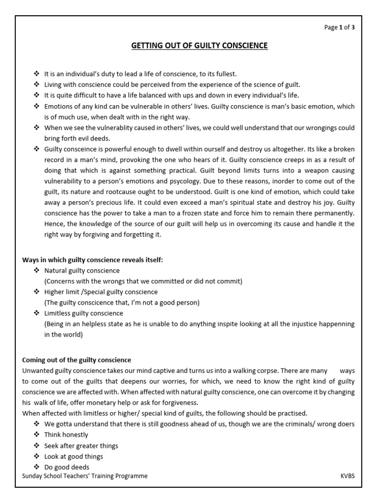 Getting Out of Guilty Conscience - English Version | PDF