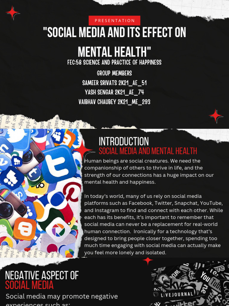PRESENTATION - Social Media and Its Effects On Mental Health Fec - 58 | PDF