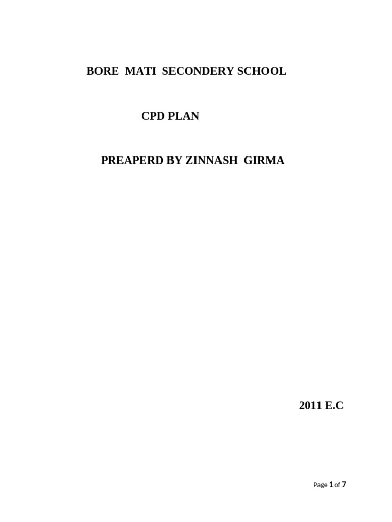 CPD Plan 2011 | PDF