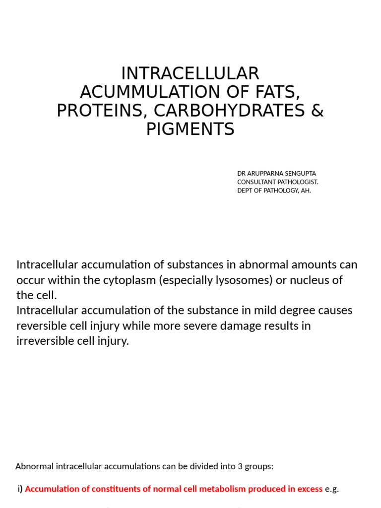 Intracellular Acummulation | PDF