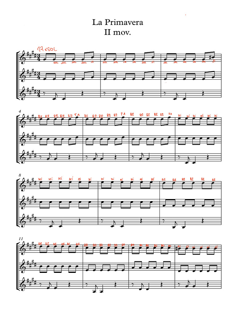 La Primavera II mov - Partitura completa | PDF