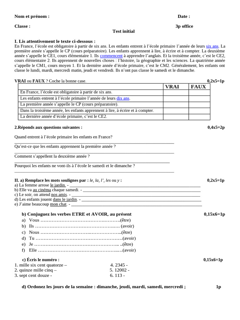 1 Test Initial 7 Dat de Mine | PDF