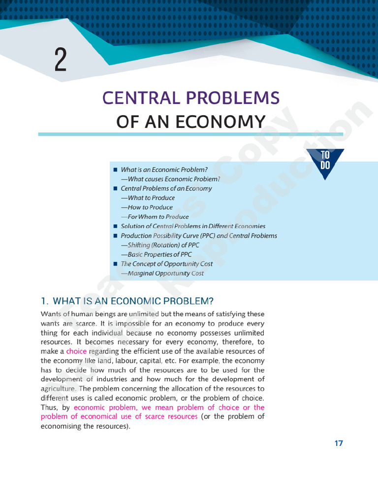 Central Problems of An Economy | PDF