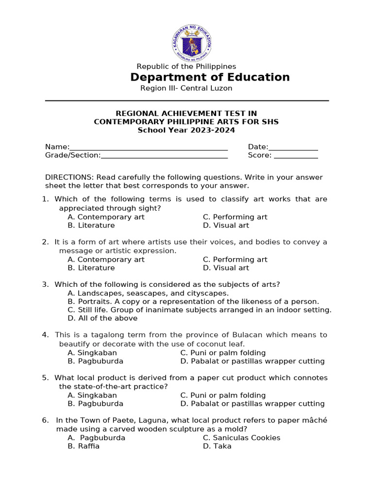 RAT CPAR Grade-11 | PDF