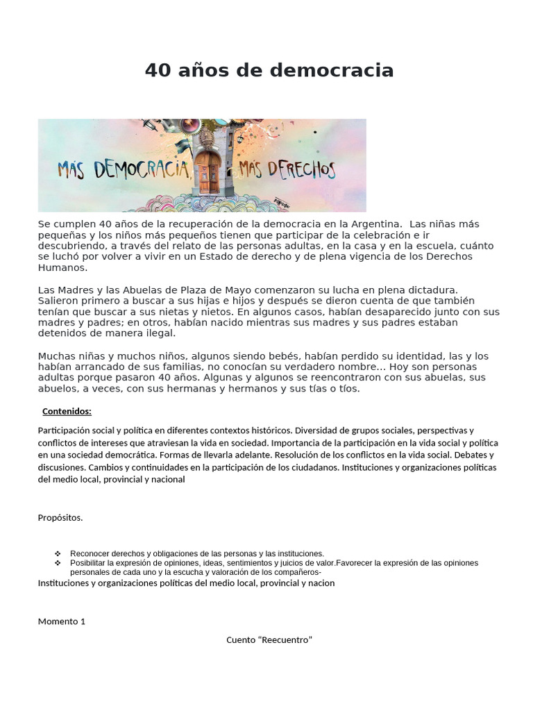 40 Años de Democracia | PDF | Democracia | Ideologías políticas
