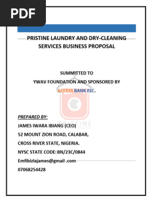 Pristine Laundry and Dry-Cleaning Business Proposal