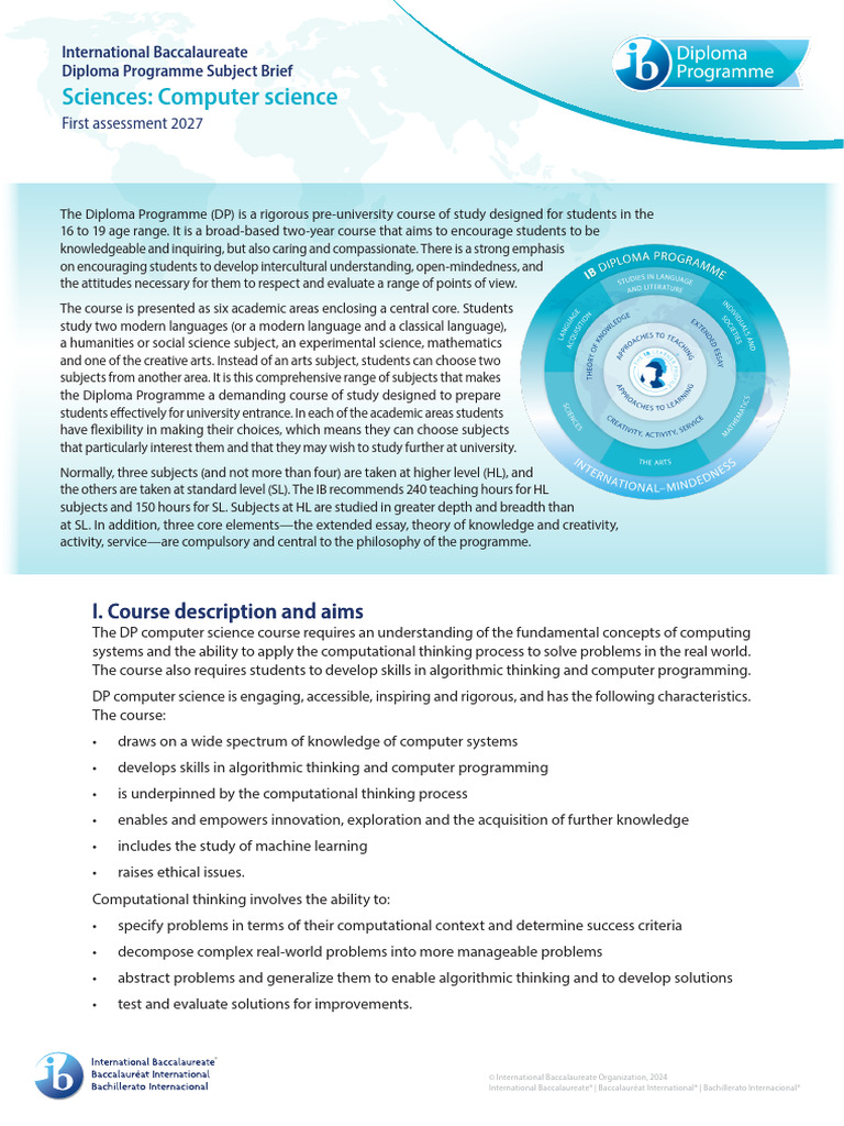 DP Comp Sci Subjectbrief en | PDF