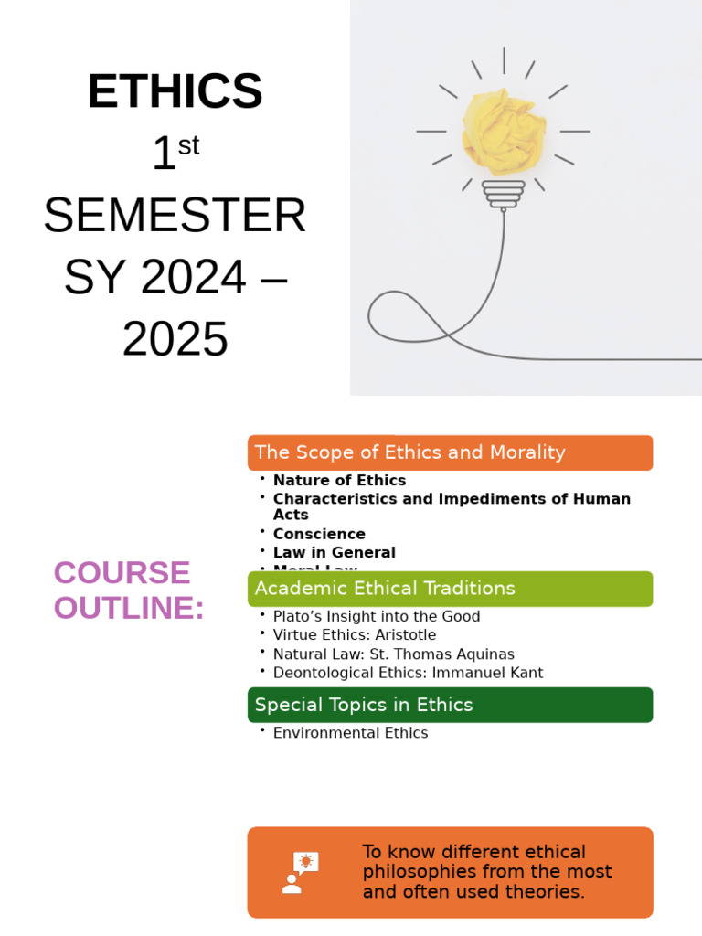 ETHICS 1st Quarter | PDF
