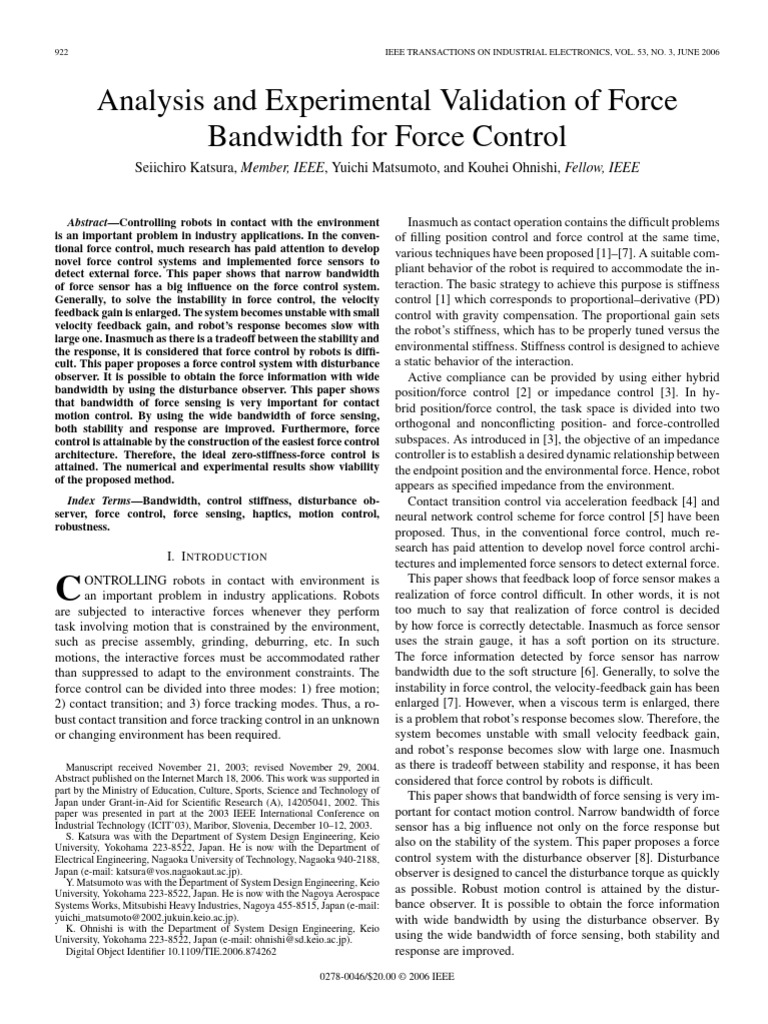 Analysis and Experimental Validation of | PDF