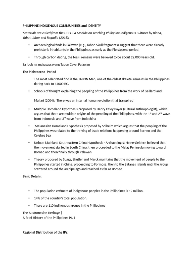 PHILIPPINE INDIGENOUS COMMUNITIES and IDENTITY. PPT 5 | PDF