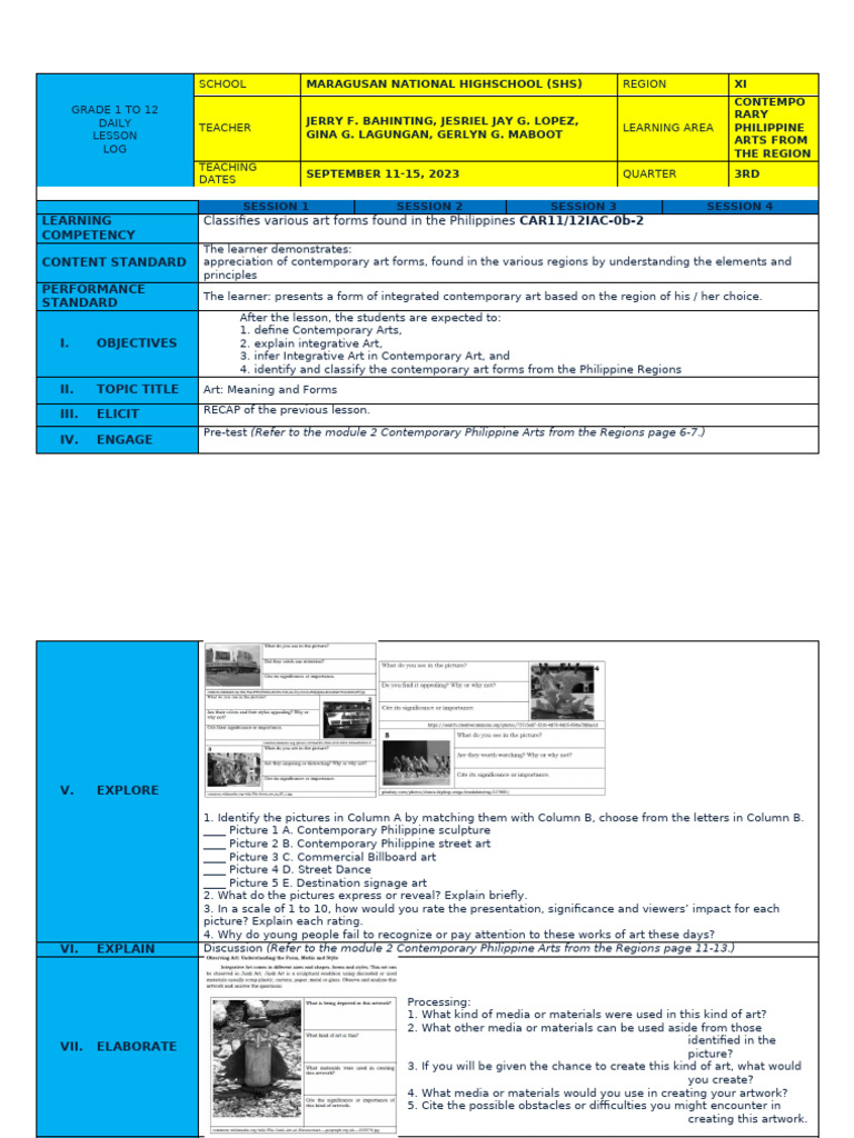 Daily Lesson Log - Cpar - Week 3 | PDF