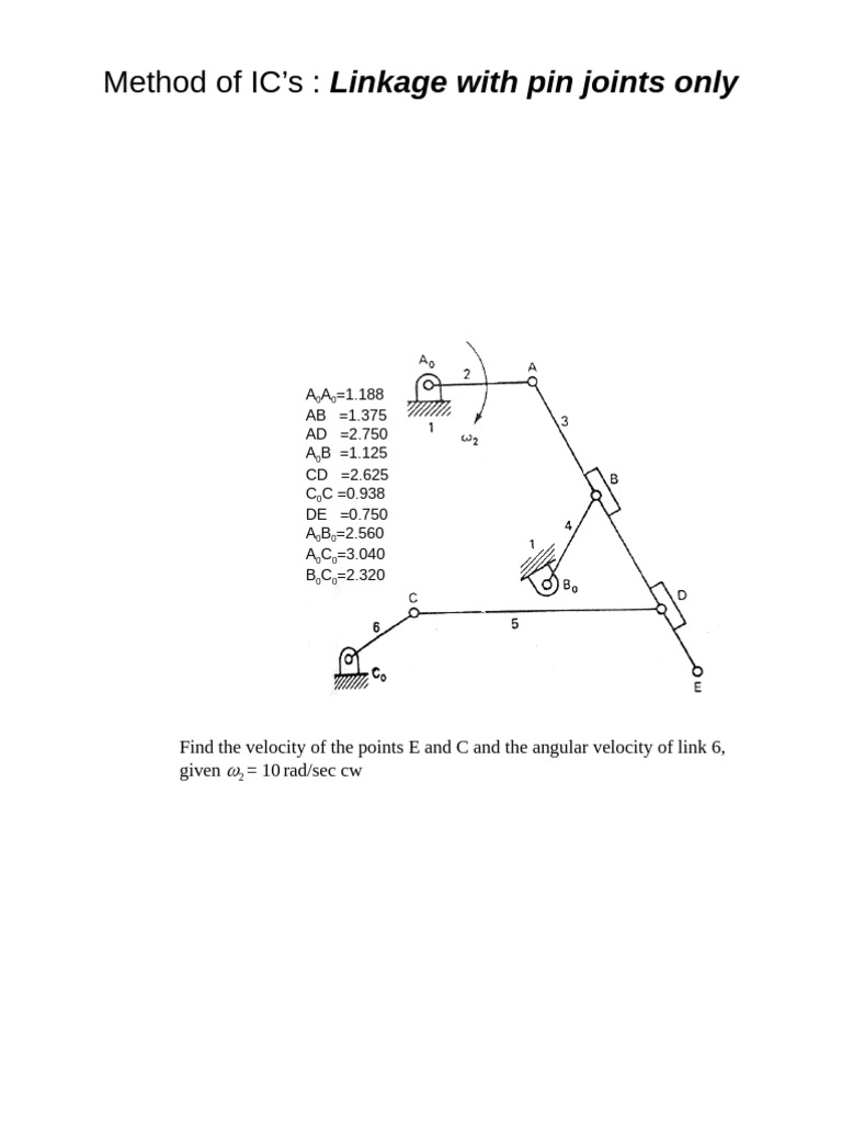 Method of IC Linkage With Pin Joint Only | PDF