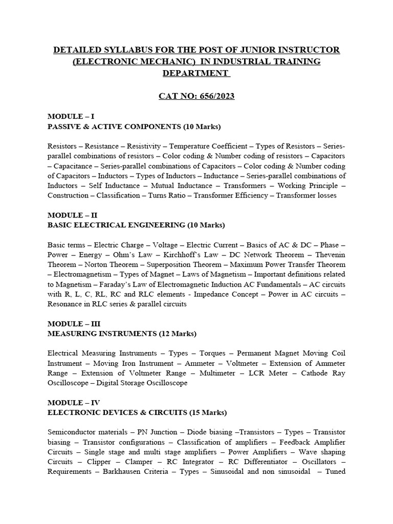 ELECTRONIC MECHANIC SYLLABUS visual data 8
