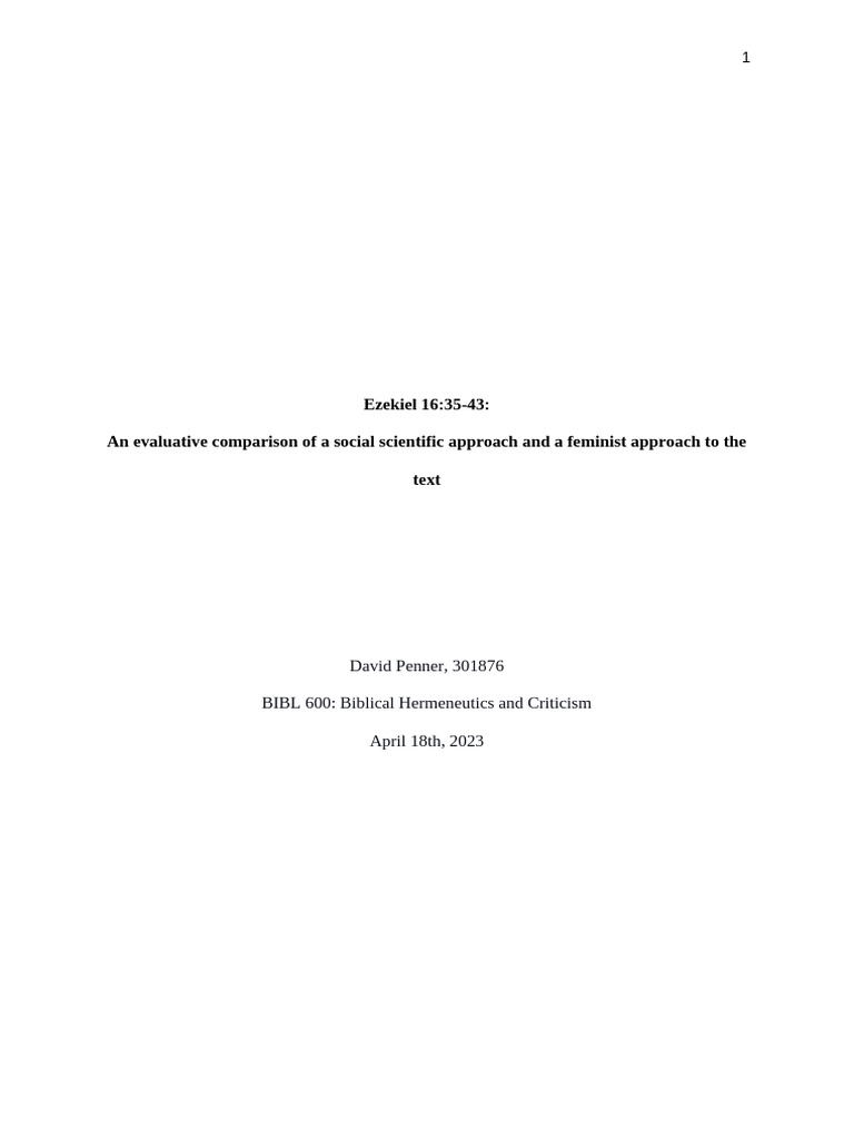 Bible 600 - Term Paper - Final Version | PDF