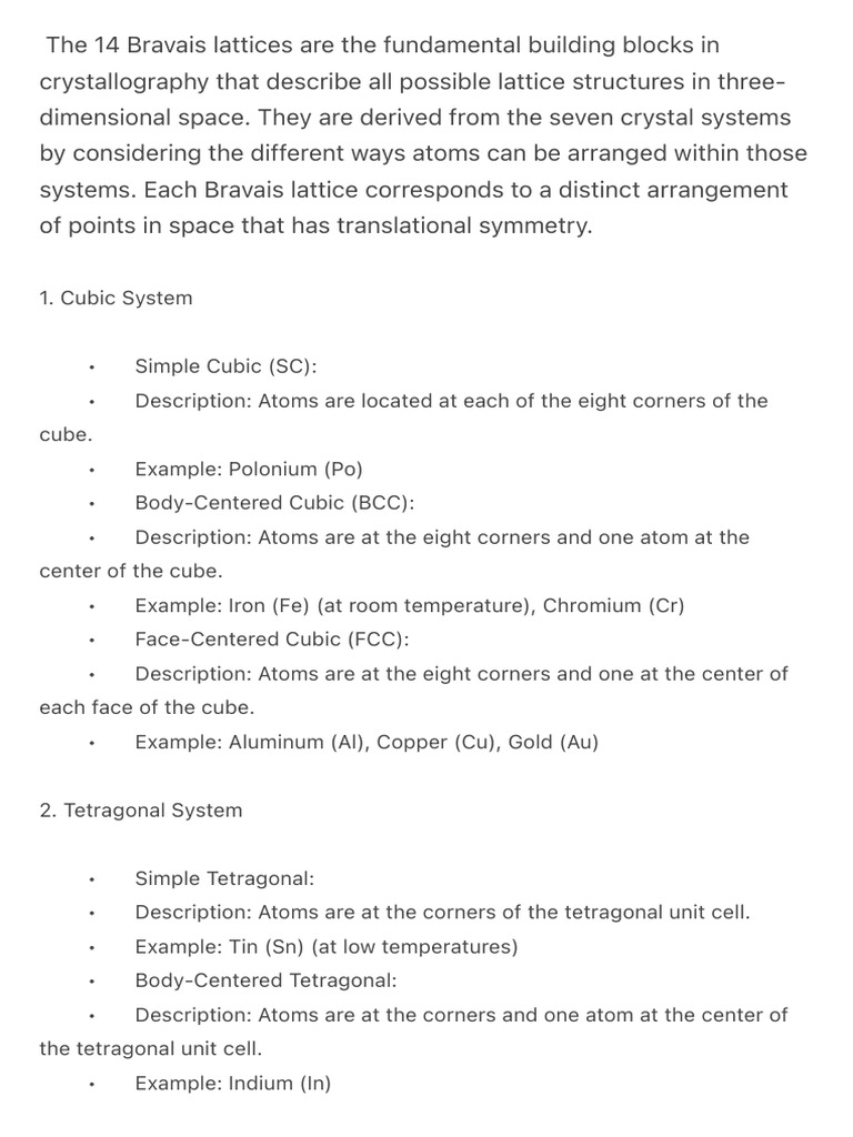 The 14 Bravais Lattices Are The Fundamental Building Blocks in ...