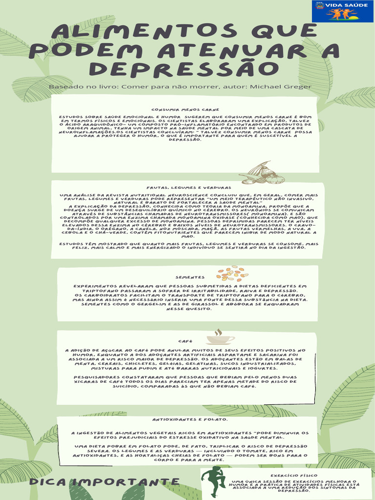 Alimentos Que Podem Atenuar a Depressao | PDF