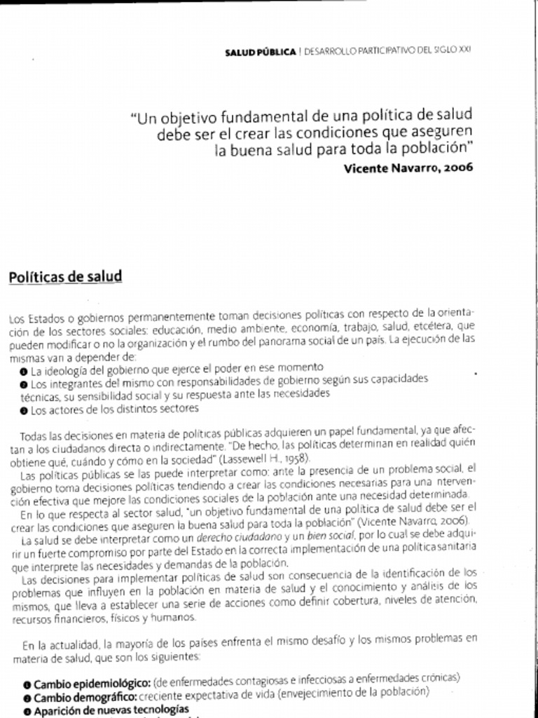Politicas De Salud Y Sistema De Salud Pdf