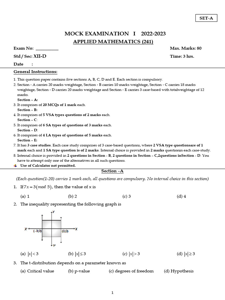 Am mock 1 set a pdf