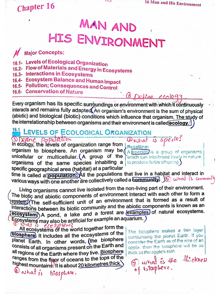 Chapter 16 Biology pg#113 To pg#124 Short Questions F | PDF