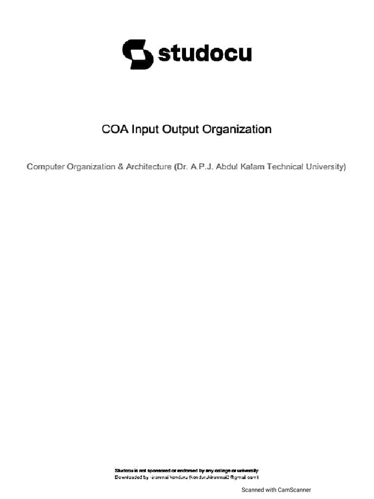 Coa Input Output Organization | PDF